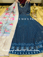 Sequinned anarkali with silk dupatta
