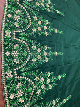 Pine green and florals Lehenga