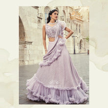 Boutique collection - Lavender limelight Lehenga with ruffle dupatta