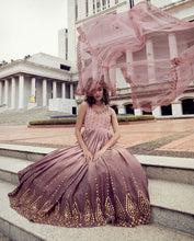 Chinnon sequins and thread work gown