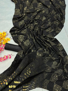 Black dinner party sequinned saree