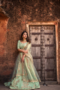 Mint green Lehenga