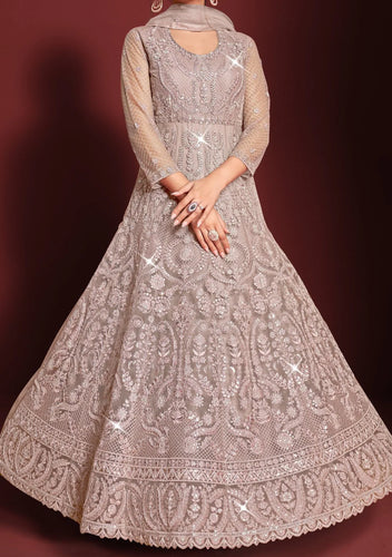 Safeena vol 3 - dusty pink anarkali