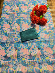 Sea abstract saree