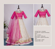 White and pink georgette Lehenga choli