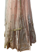 Peachy pink sequinned Lehenga - Perfect for reception / wedding
