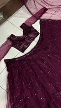 Plum partywear sequins Lehenga