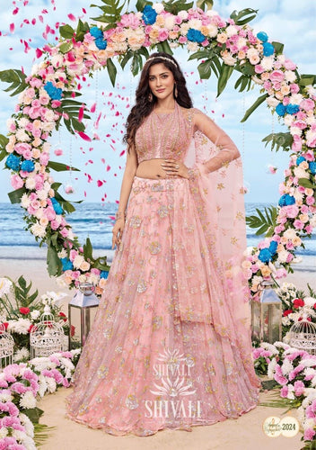 Boutique collection - halter neck blush pink readymade Lehenga