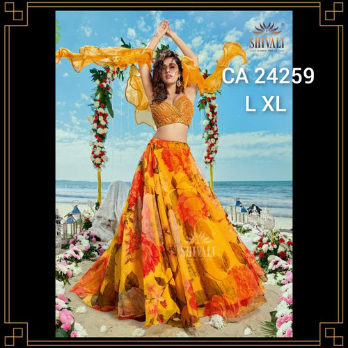Shivali - yellow floral Lehenga