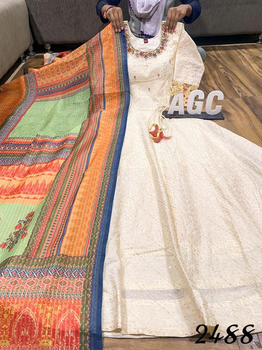 AGC collection - embellished chanderi silk anarkali