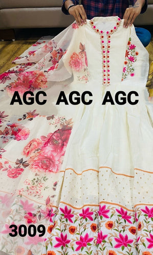 AGC Collection- cotton floral anarkali (plus size options)