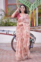 Pearl lace saree with readymade blouse