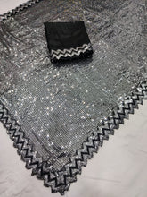 Celebrity style: black sequins saree