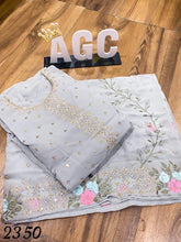 AGC collection- also plus size - georgette silvery anarkali