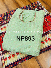 Niks collection: Pastel green sequins anarkali