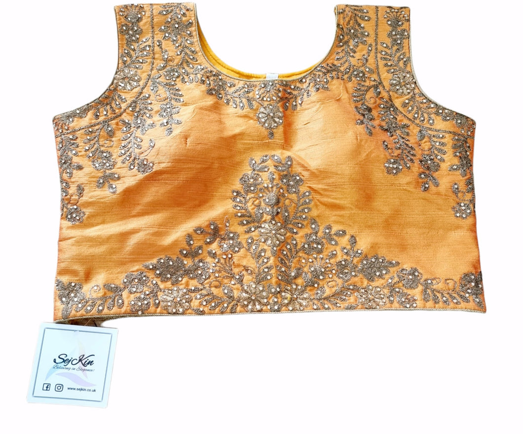 Mustard stone work exclusive blouse