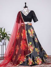 Bridesmaids - Satin silk floral printed lehengas