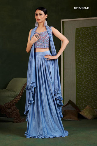 Readymade Lehenga saree - wear dupatta 3 ways