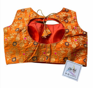 Orange floral blouse