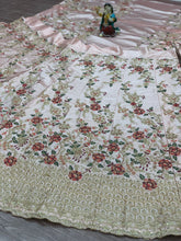 Baby pink silk floral Lehenga