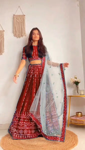 Dandiya night - red georgette Lehenga