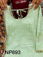 Niks collection: Pastel green sequins anarkali